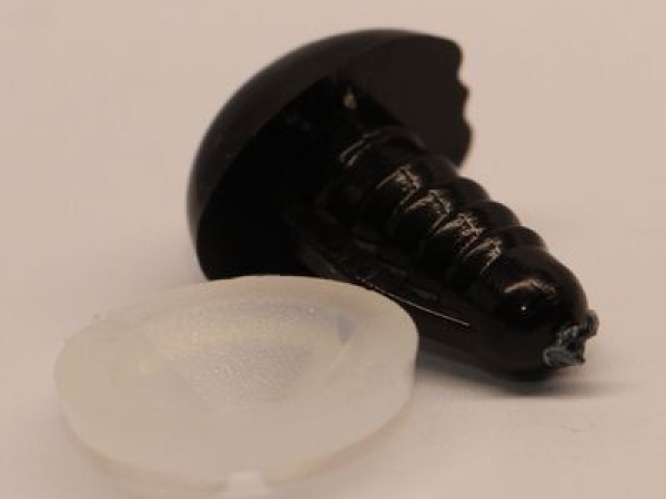 Sicherheitsnase 9 mm x 13 mm Koala hart schwarz glänzend mit Sicherheitsscheibe