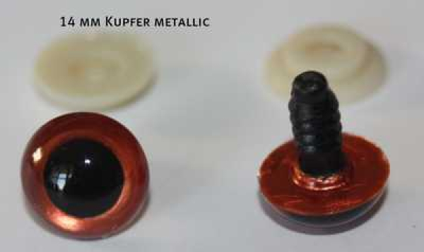 1 Paar Sicherheitsaugen Kupfer dunkel metallic