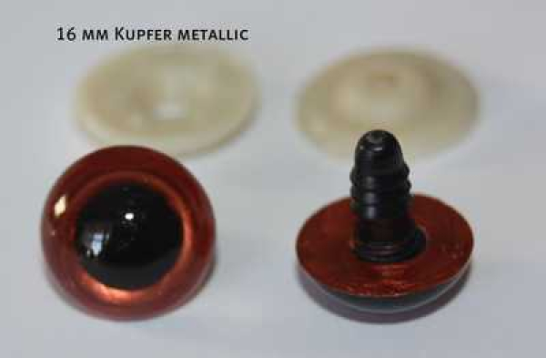 1 Paar Sicherheitsaugen Kupfer dunkel metallic