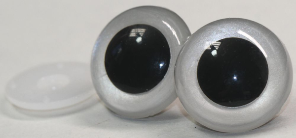 Sicherheitsaugen Weiß metallic 2