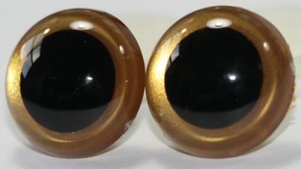1 Paar Sicherheitsaugen zitronengold metallic