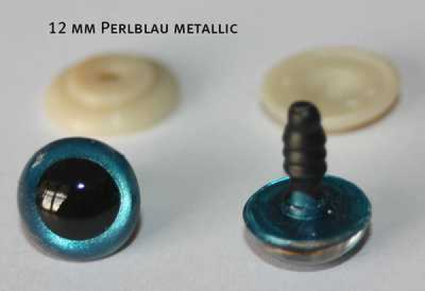 1 Paar Sicherheitsaugen Perlblau metallic