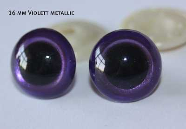 1 Paar Sicherheitsaugen Violett metallic