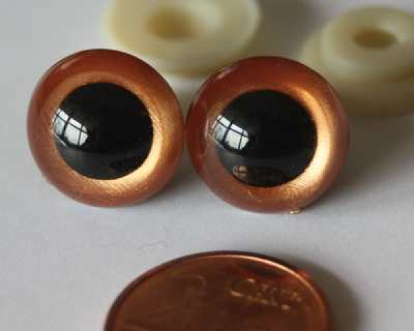 1 Paar Sicherheitsaugen Rotgold metallic