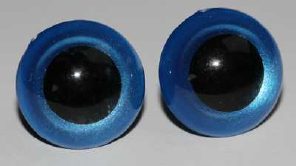 1 Paar Sicherheitsaugen Blau metallic