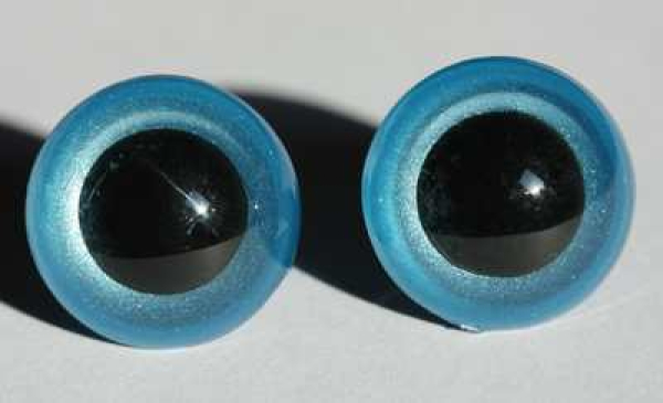 1 Paar Sicherheitsaugen Hellblau metallic