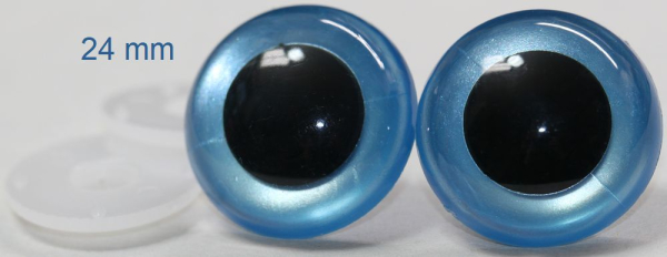 1 Paar Sicherheitsaugen hellblau metallic