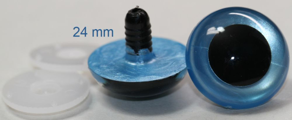 1 Paar Sicherheitsaugen hellblau metallic