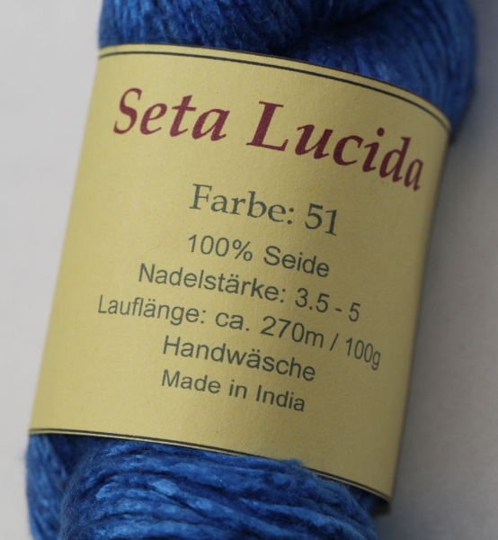 reine Maulbeerseide Seta Lucida  Garn blau 100 g ca. 270 m