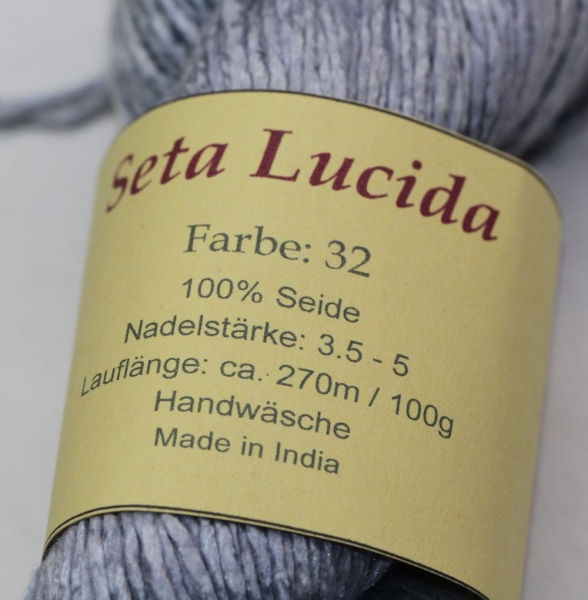reine Maulbeerseide Seta Lucida  Garn grau 100 g ca. 270 m