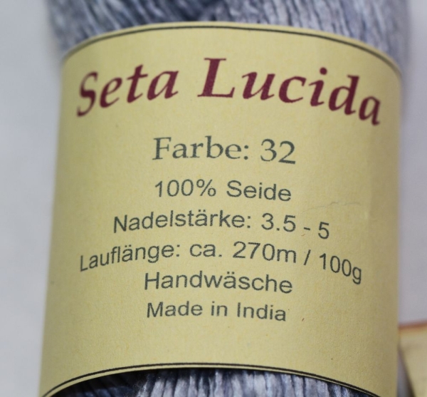 reine Maulbeerseide Seta Lucida  Garn grau 100 g ca. 270 m