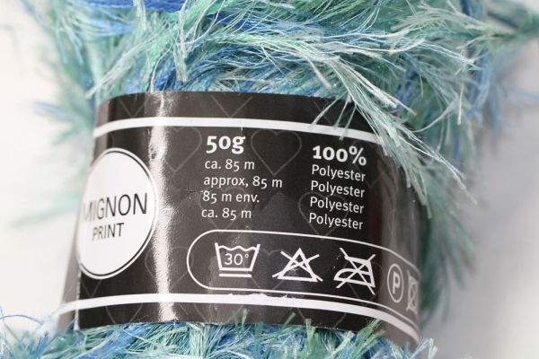 Wolle Mignon 50 g 100 % Polyester Farbe blau-grün