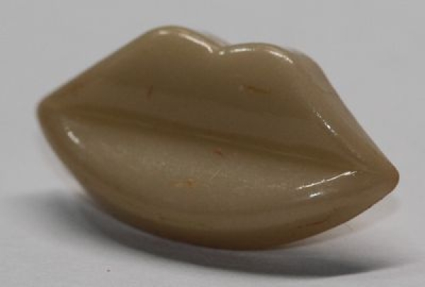 1 Mund beige zum Annähen 13 mm x 25 mm