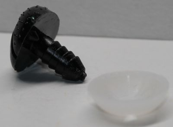 Sicherheitsnase 16 mm x 19 mm Hund hart schwarz mit Sicherheitsscheibe