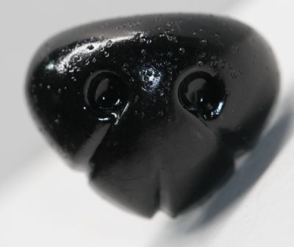Sicherheitsnase 17 mm x 22 mm Hund hart schwarz glänzend mit Sicherheitsscheibe
