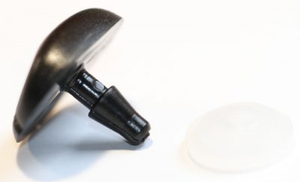 Sicherheitsnase 26 mm x 21 mm Hund hart schwarz mit Sicherheitsscheibe