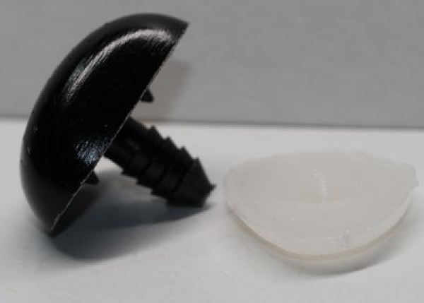 Sicherheitsnase 20 mm x 26 mm Hund hart schwarz mit Sicherheitsscheibe