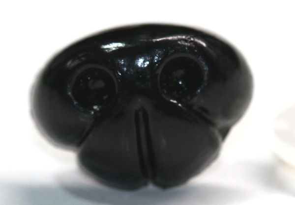 Sicherheitsnase 22 mm x 15 mm Hund hart schwarz glänzend mit Sicherheitsscheibe