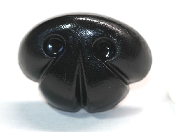 Sicherheitsnase 29 mm x 21,5 mm Hund hart schwarz glänzend mit Sicherheitsscheibe