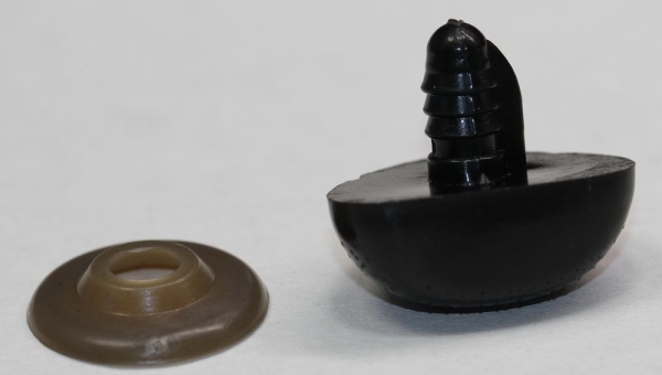 Sicherheitsnase 28 mm x 19,8 mm Hund hart schwarz mit Sicherheitsscheibe