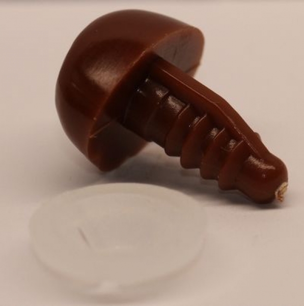 Sicherheitsnase 15 mm x 12 mm Hund hart braun glänzend mit Sicherheitsscheibe