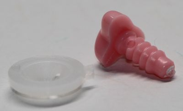 Sicherheitsnase 13 x 10 mm Fuchs hart rosa mit Sicherheitsscheibe