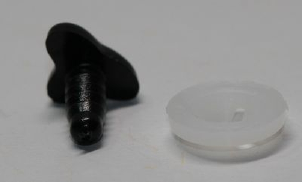 Sicherheitsnase 13 x 10 mm Fuchs hart schwarz mit Sicherheitsscheibe