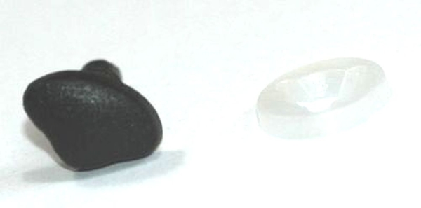 Sicherheitsnase 9 x 6 mm Fuchs hart schwarz mit Sicherheitsscheibe