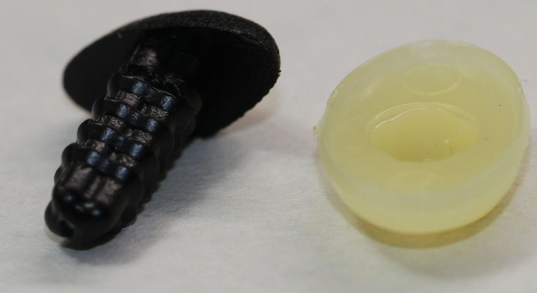 Sicherheitsnase 14 mm x 7,5 mm Gazelle hart schwarz mit Sicherheitsscheibe