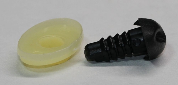 Sicherheitsnase 21 mm x 11 mm Gazelle hart schwarz mit Sicherheitsscheibe