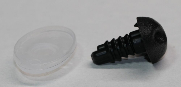 Sicherheitsnase 24 mm x 14 mm Gazelle hart schwarz mit Sicherheitsscheibe