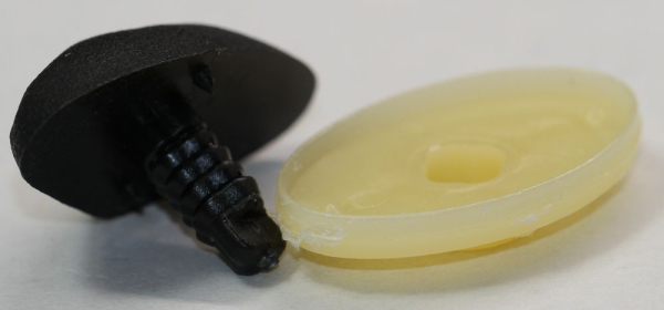 Sicherheitsnase 36 mm x 19,5 mm Gazelle hart schwarz mit Sicherheitsscheibe
