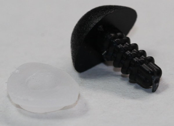 Sicherheitsnase 14 mm x 11 mm Wombat hart schwarz mit Sicherheitsscheibe