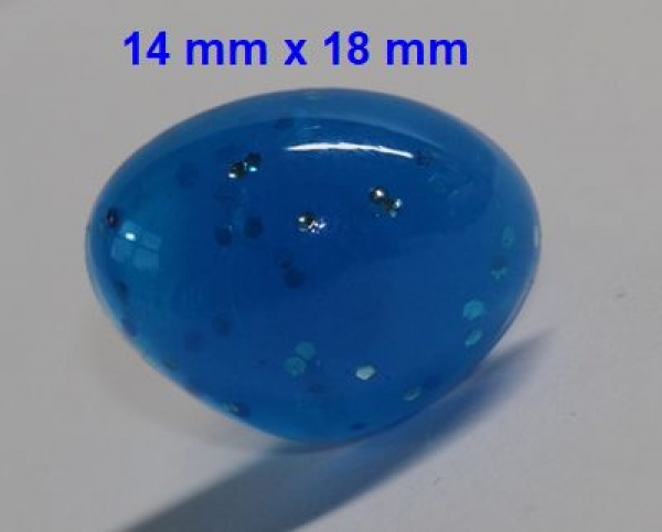 Sicherheitsnase dreieckig hart blau Glitter mit Sicherheitsscheibe