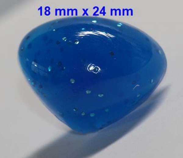 Sicherheitsnase dreieckig hart blau Glitter mit Sicherheitsscheibe