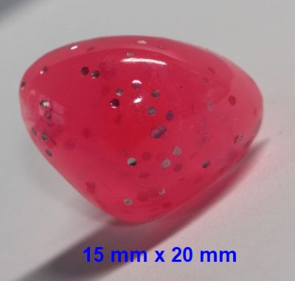 Sicherheitsnase dreieckig hart pink Glitter mit Sicherheitsscheibe