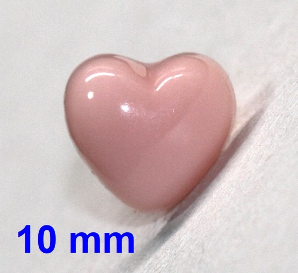 Sicherheitsnase Herz hart blassrosa glänzend mit Sicherheitsscheibe
