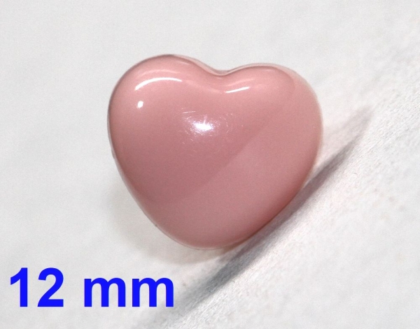 Sicherheitsnase Herz hart blassrosa glänzend mit Sicherheitsscheibe