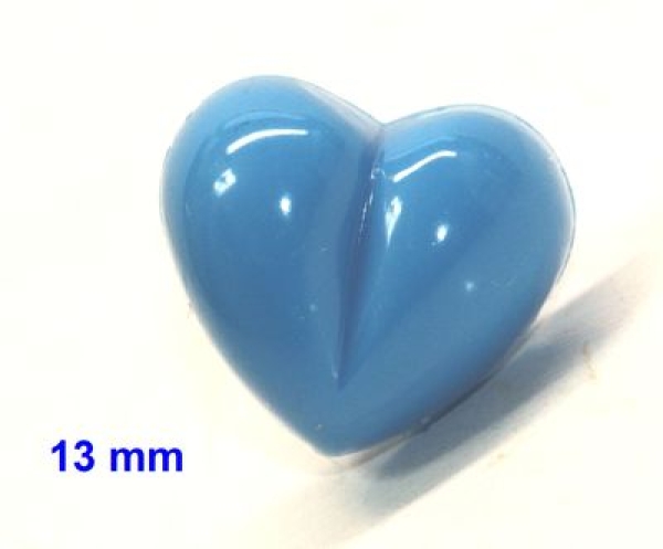 Sicherheitsnase Herz hart blau glänzend mit Sicherheitsscheibe
