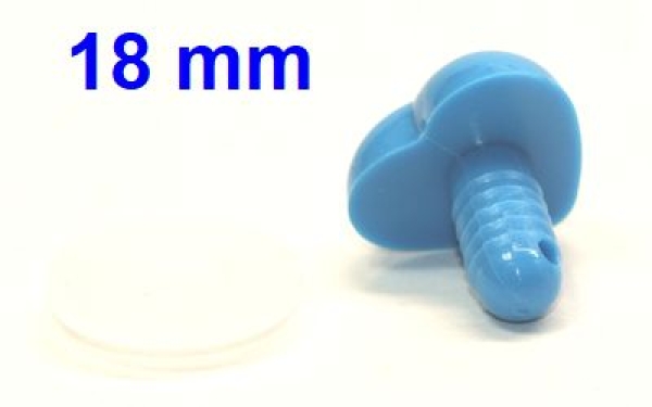 Sicherheitsnase Herz hart blau glänzend mit Sicherheitsscheibe
