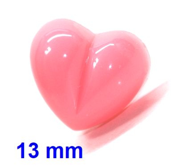 Sicherheitsnase Herz hart hellpink glänzend mit Sicherheitsscheibe