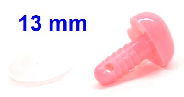 Sicherheitsnase Herz hart hellpink glänzend mit Sicherheitsscheibe