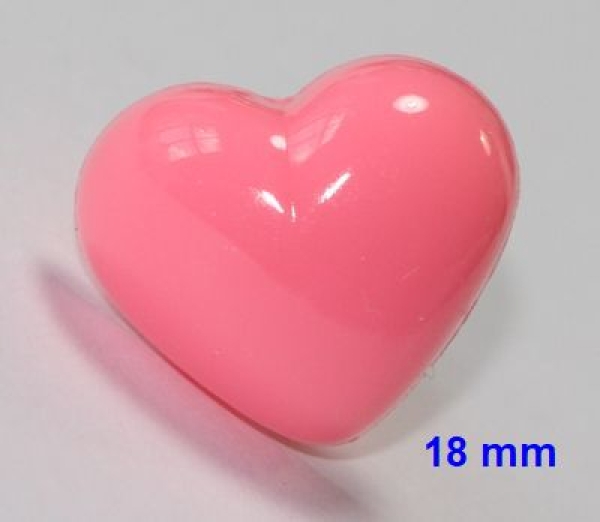 Sicherheitsnase Herz hart hellpink glänzend mit Sicherheitsscheibe