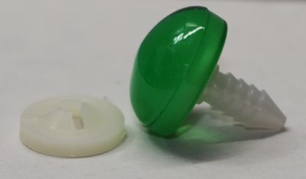 Sicherheitsnase 16 mm rund Grün halbtransparent mit Sicherheitsscheibe
