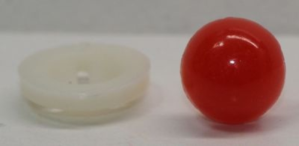 Sicherheitsnase 10 mm rund Rot mit Sicherheitsscheibe