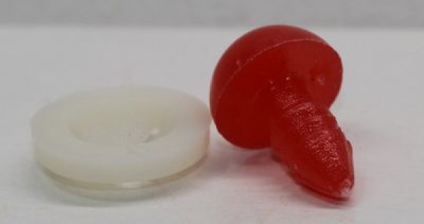 Sicherheitsnase 10 mm rund Rot mit Sicherheitsscheibe