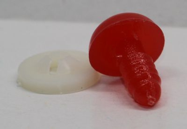 Sicherheitsnase 12 mm rund Rot mit Sicherheitsscheibe