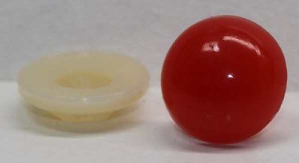 Sicherheitsnase 14 mm rund Rot mit Sicherheitsscheibe