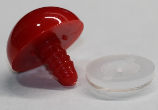 Sicherheitsnase 24 mm rund Rot mit Sicherheitsscheibe