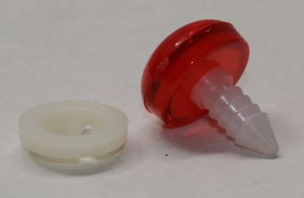 Sicherheitsnase 14 mm rund Rot halbtransparent mit Sicherheitsscheibe